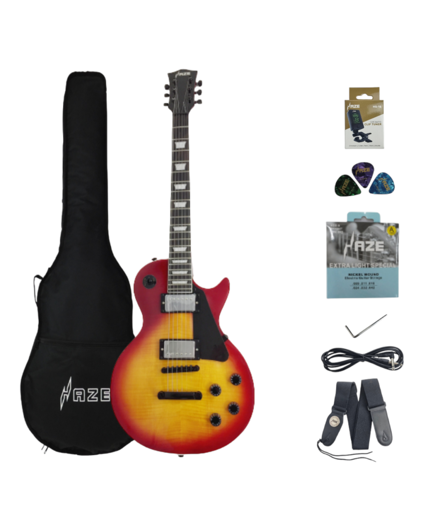 Haze Single-Cut Maple Neck Rosewood Fingerboard Electric Guitar - Sunburst