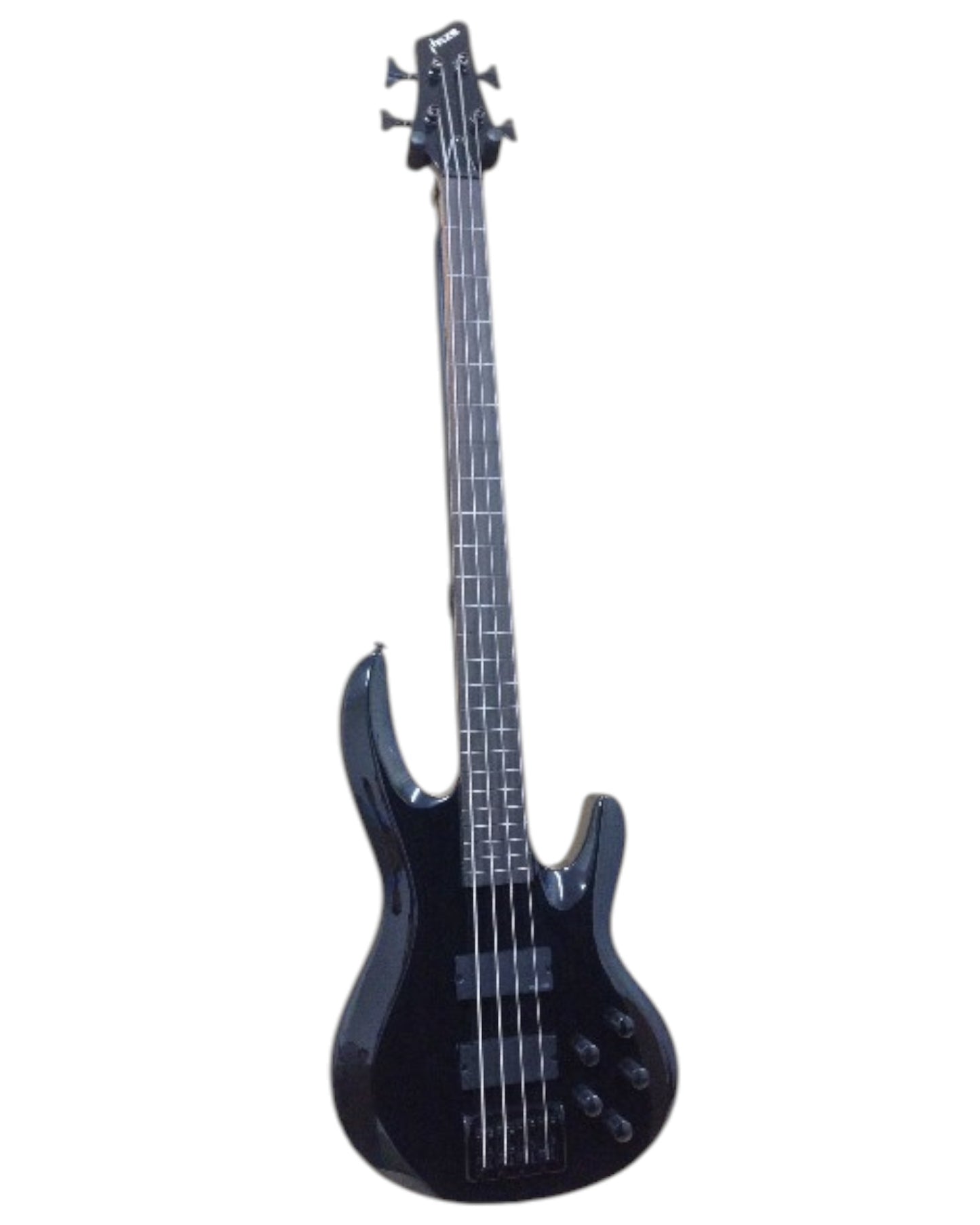 Haze SPB3270BK Fretless 4-String Electric Bass Guitar,Black,Neck-Thru + Free Gig Bag