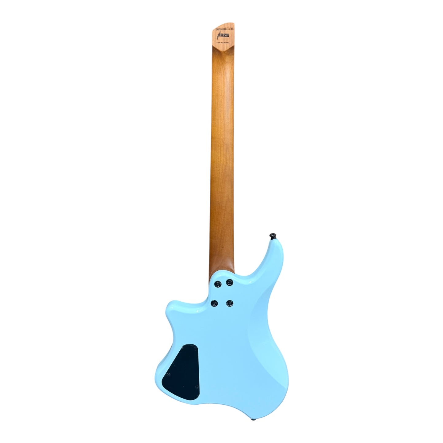 Haze HZHL1ABL Headless HH Solid Mahogany HHL Electric Guitar - Light Blue