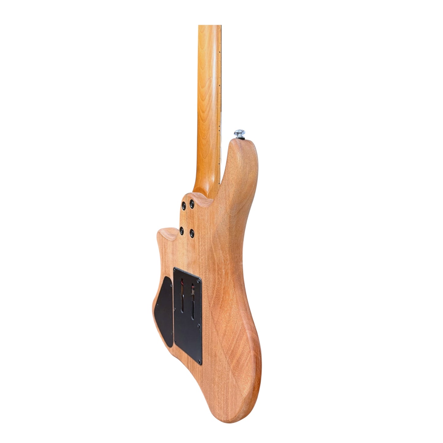 Haze HZHL1AN Headless Tremolo HH Solid Mahogany HHL Electric Guitar - Natural Matte