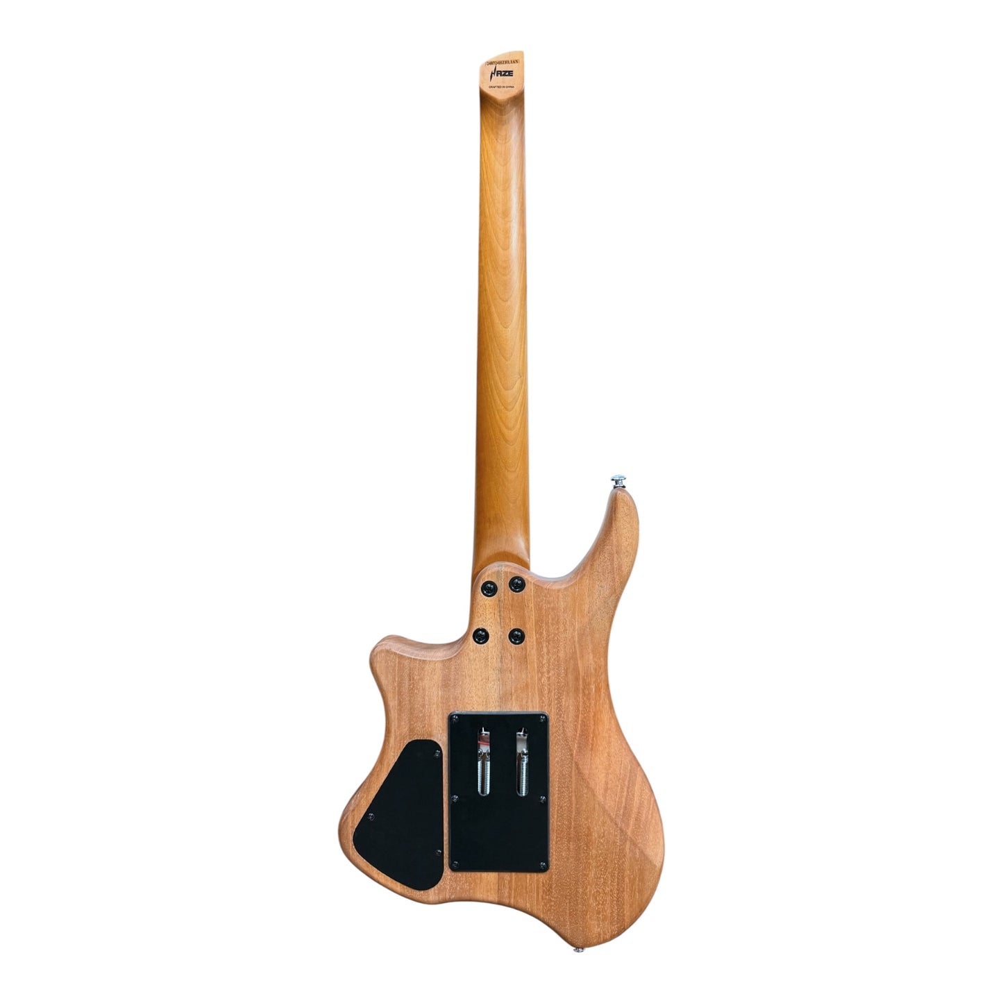 Haze HZHL1AN Headless Tremolo HH Solid Mahogany HHL Electric Guitar - Natural Matte