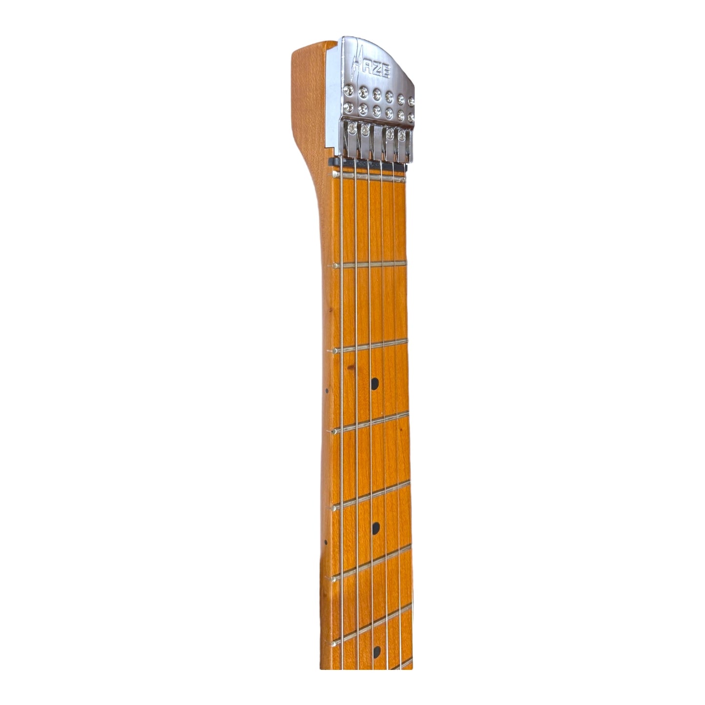 Haze HZHL1AN Headless Tremolo HH Solid Mahogany HHL Electric Guitar - Natural Matte