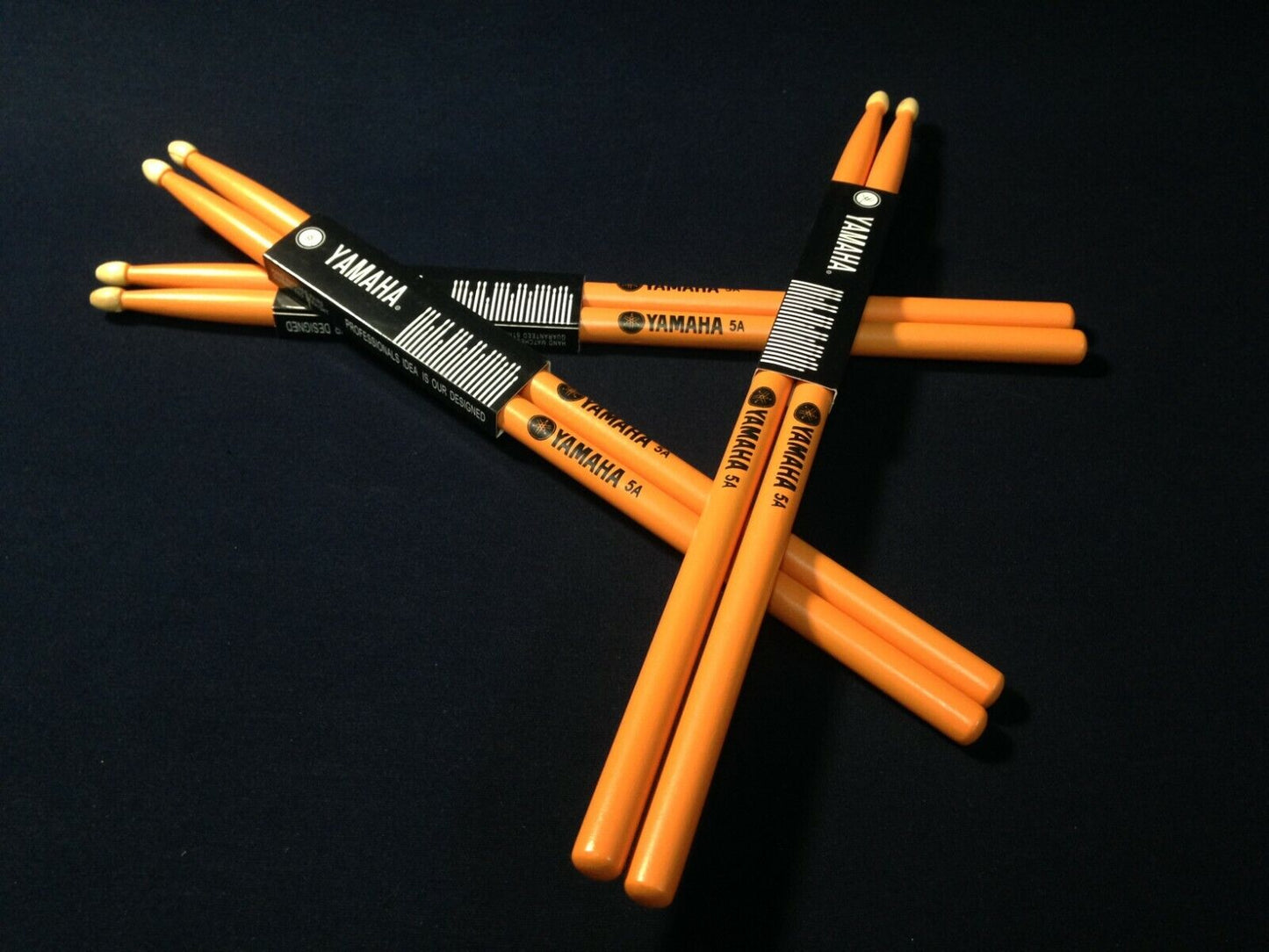Premium Yamaha 5A Drum Sticks, All Maple Wood, Fits for All Drums - Orange