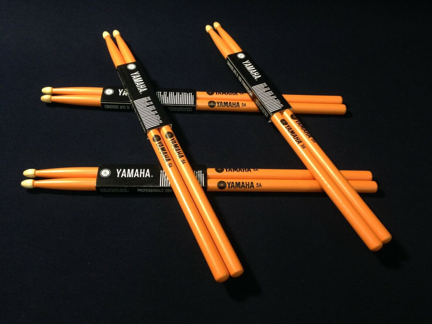 Premium Yamaha 5A Drum Sticks, All Maple Wood, Fits for All Drums - Orange