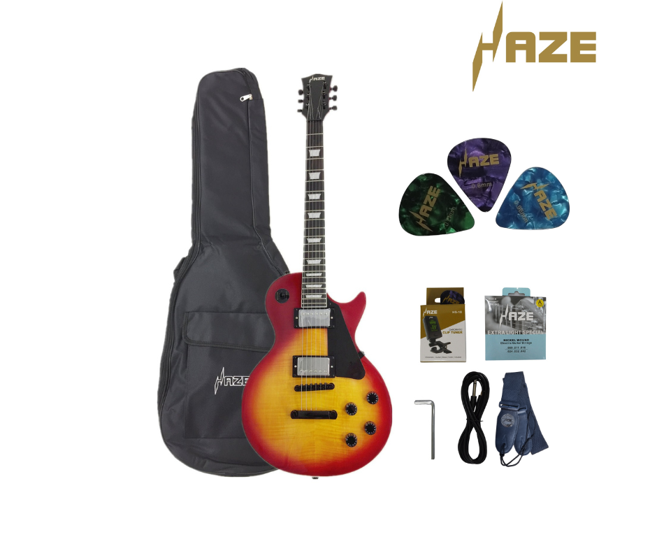 Haze Single-Cut Maple Neck Rosewood Fingerboard Electric Guitar - Sunburst
