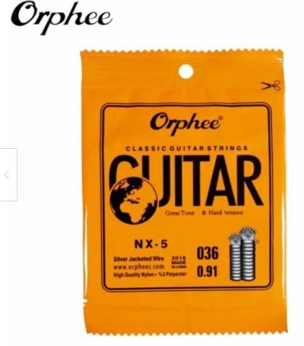 Classical string NX-5 Clear Nylon Core Silver Plated Single string, .036 inch