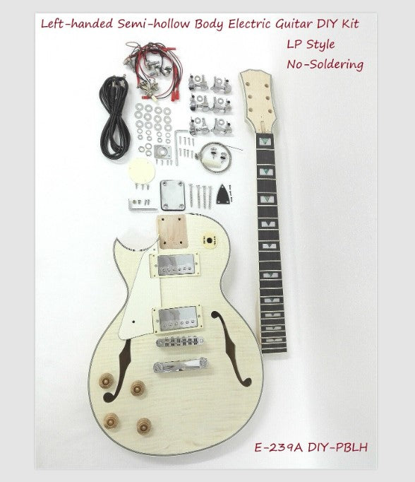 Left Handed Haze 239ADIYPBLH Left-Handed Semi-Hollow Electric Guitar DIY -E239PBDIYLHBBB2