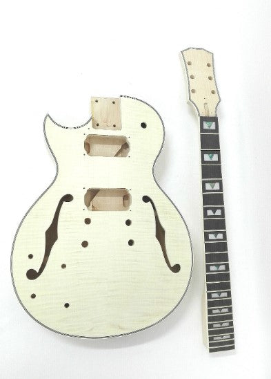 Left Handed Haze 239ADIYPBLH Left-Handed Semi-Hollow Electric Guitar DIY -E239PBDIYLHBBB2