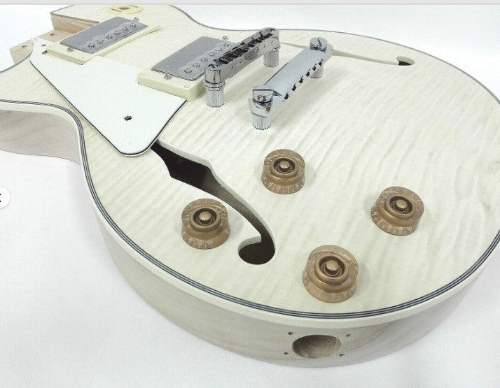 Left Handed Haze 239ADIYPBLH Left-Handed Semi-Hollow Electric Guitar DIY -E239PBDIYLHBBB2