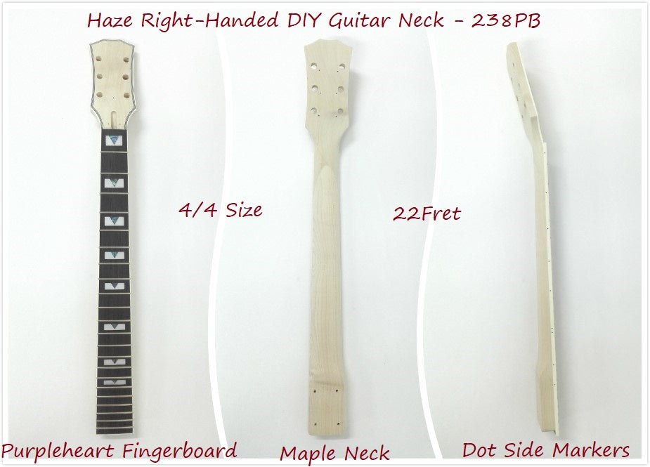 LP style electric guitar DIY neck E238PB, 22 Fret, Right and Left Handed