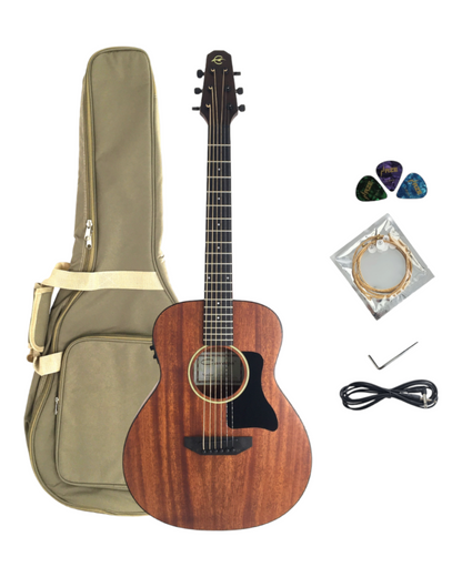 Caraya A-2016 40 Solid Mahogany Top Acoustic Guitar w/Beveled Armrest  +Free Bag