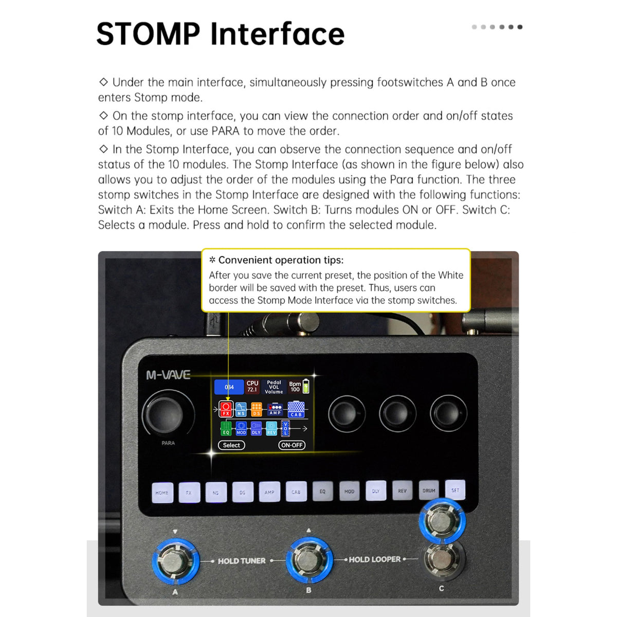 Yuimer MK20Y Portable Rechargeable 3-Switch Guitar & Bass Multi-Effects Floor Processor w/ Built-In Expression Pedal