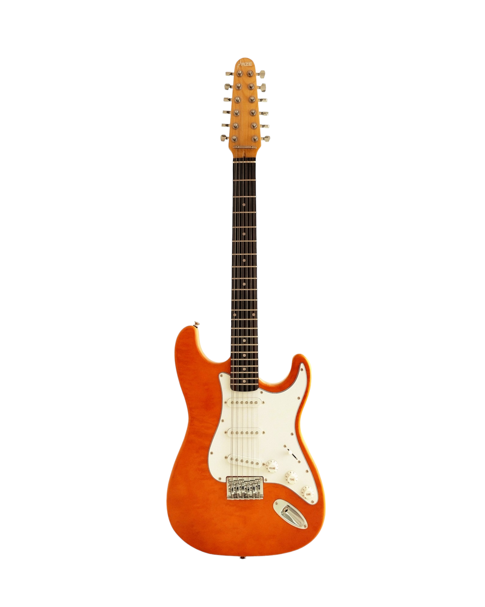 Haze 11HSST Natural 12-String SSS Electric Guitar with Quilted Top