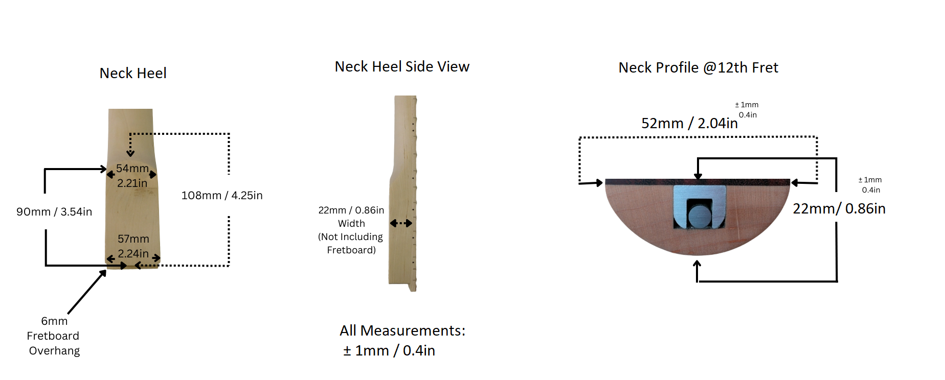 Haze HSTL19120GN1W Electric Guitar Neck