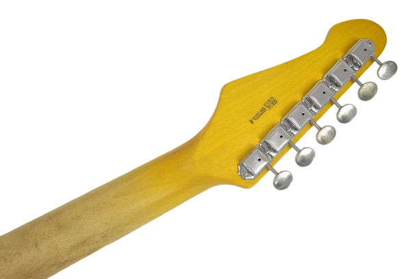 Haze Scalloped Fretboard Tremolo Relic HST Electric Guitar - Yellow HSVTGSTAM