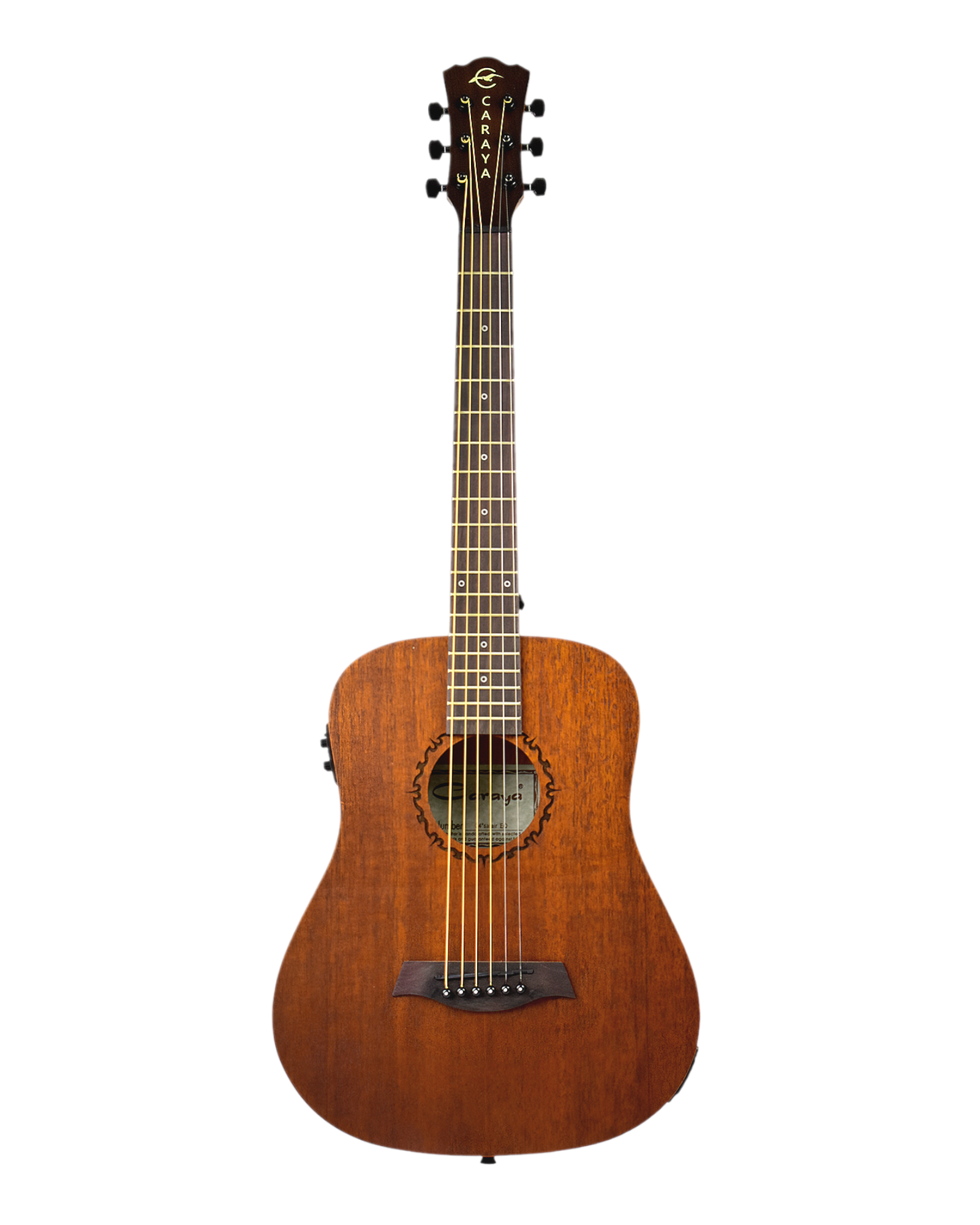 Acoustic guitar, with cutout, natural color, Caraya
