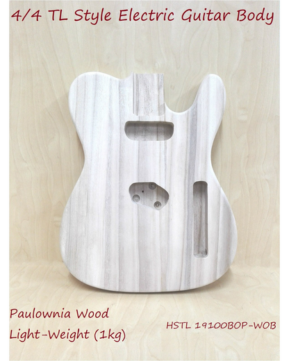 Paulownia Electric Guitar Body, Light Weight, Pre-Drilled, Polished - HSTL19100BOPWOB