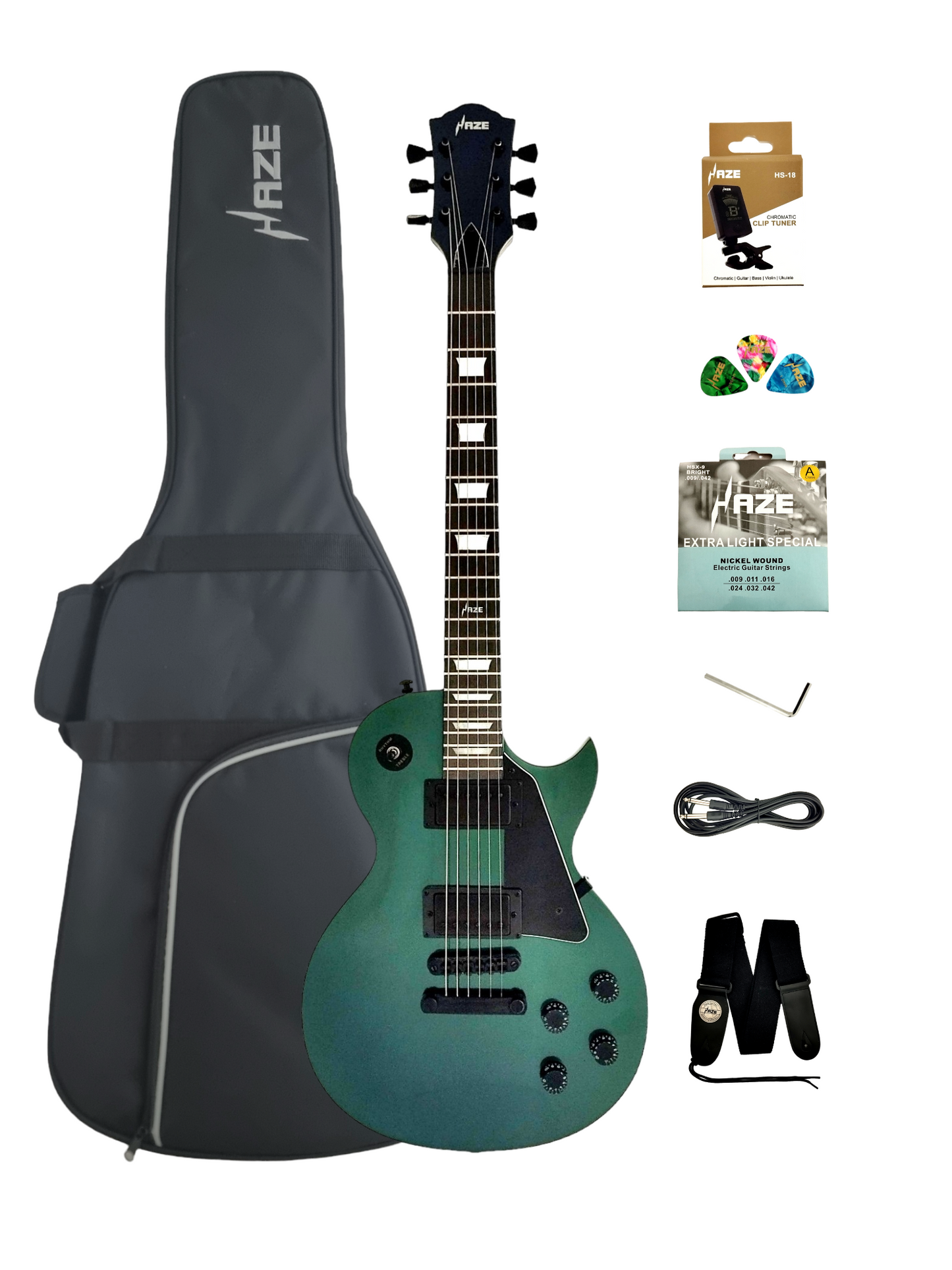 Haze SEG277V Chameleon HH Single-Cut HLP Electric Guitar - Chameleon