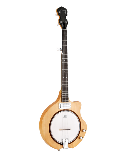 Caraya 5-String Electric-Acoustic Mountain Banjo w/ Built-In Humbucker Pickups & Double Coordinator Rods - BJ60