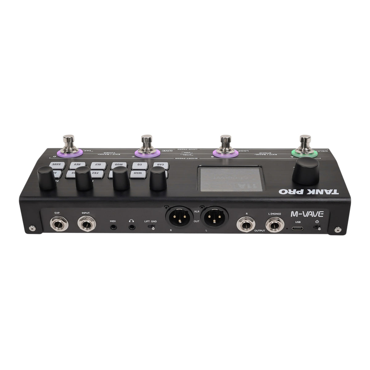 M-VAVE TANKPRO Professional Electric Guitar and Bass Multi-Effects Processor w/ Built-In Drum Machine & Looper