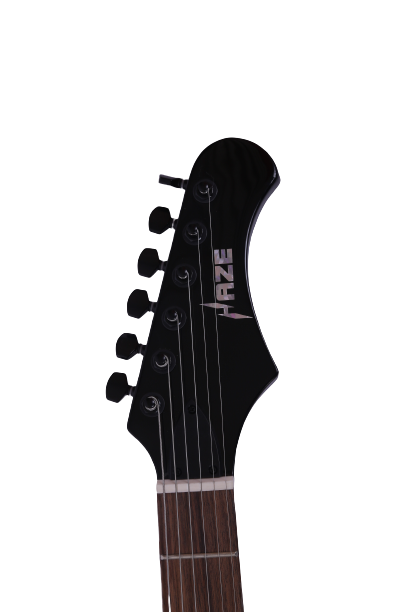 Haze Explorer-Style HH Basswood HEX Electric Guitar - Purpleburst FB1940
