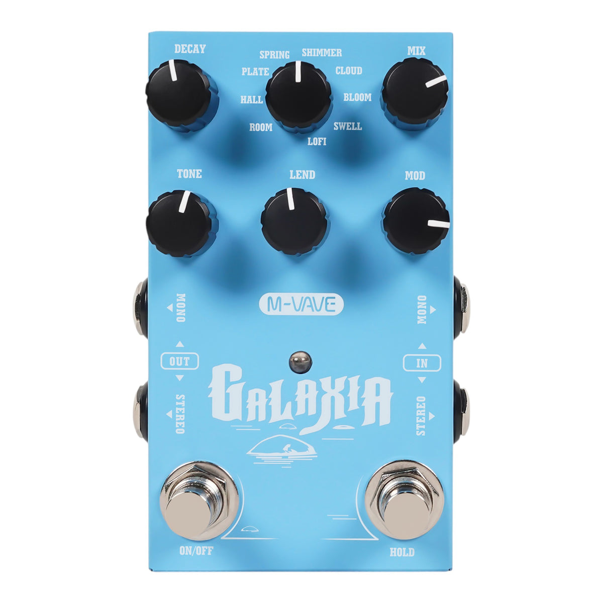 M-VAVE GALAXIA Stereo Digital Reverb Effects Pedal w/ HOLD Freeze & Natural Tail Fade-Out