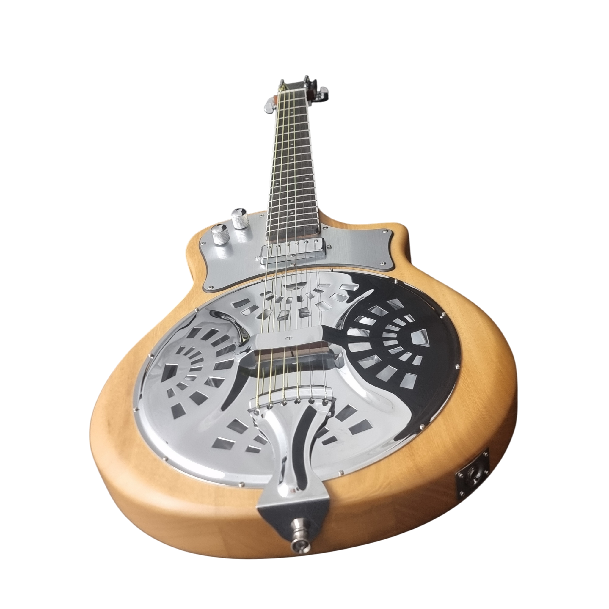 Caraya RE20 Hybrid Resonator Electric-Acoustic Guitar – Paulownia, Satin Natural