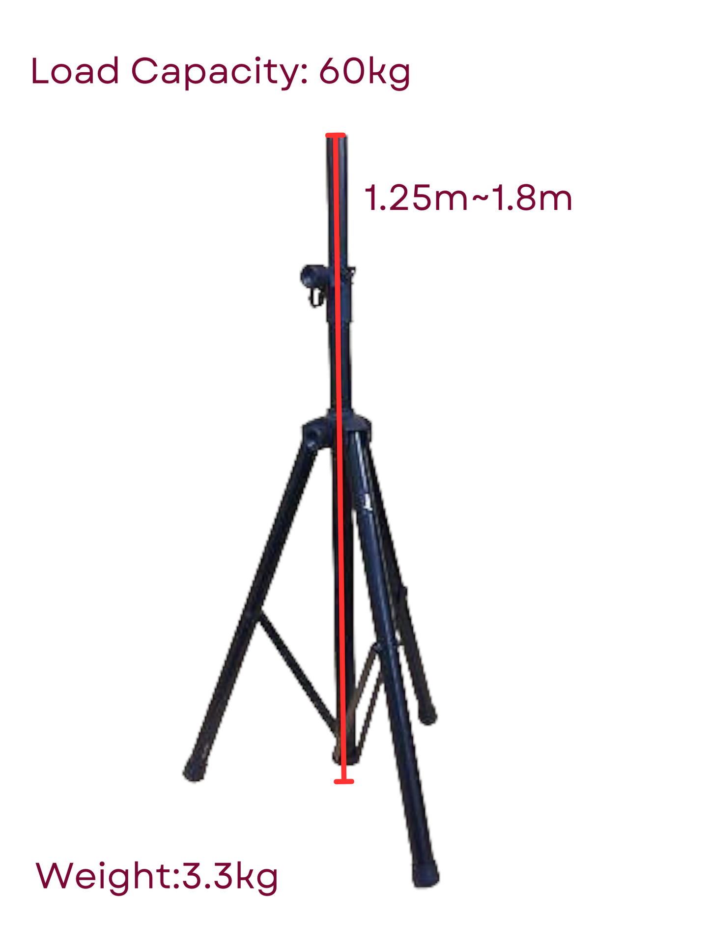 Haze SS0051 DJ Speaker Tripod Stand, Height Adjustable