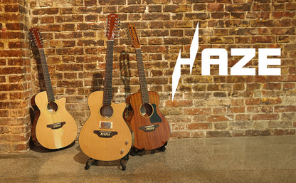 Haze 12-String Saddle Height Adjustable Built-In Pickup/Tuner Acoustic Guitar - Natural SDG82712CEQN