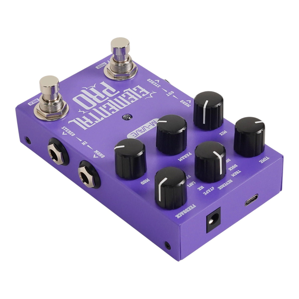 M-VAVE ELEMENTALPRO Stereo Digital Delay Effects Pedal w/ HOLD Sustain & Tap Tempo
