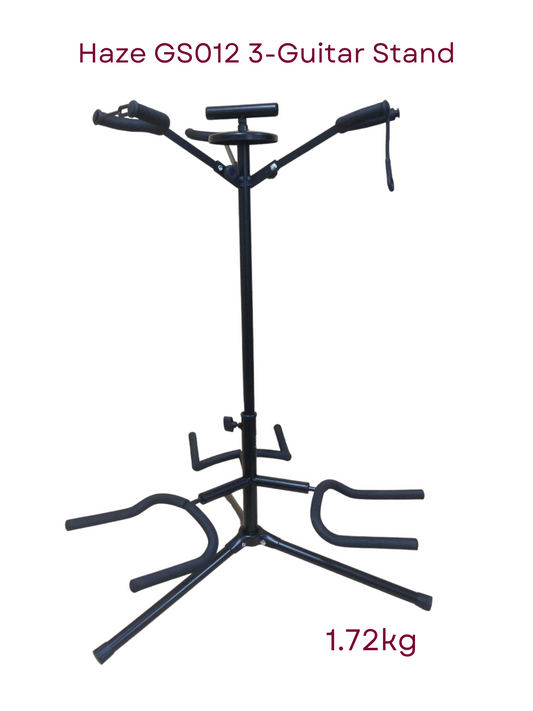 Haze GS012 Metal-Rubber Tripod 3-Guitar Stand