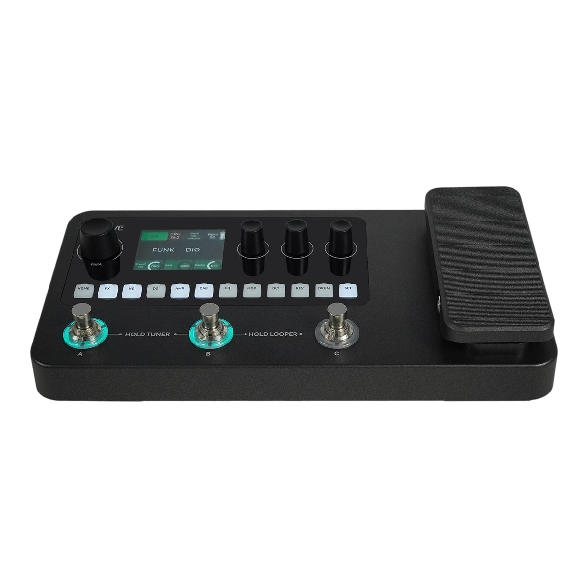 M-VAVE MK20 Portable Rechargable 3-Switch Guitar & Bass Multi-Effects Floor Processor w/ Built-In Expression Pedal