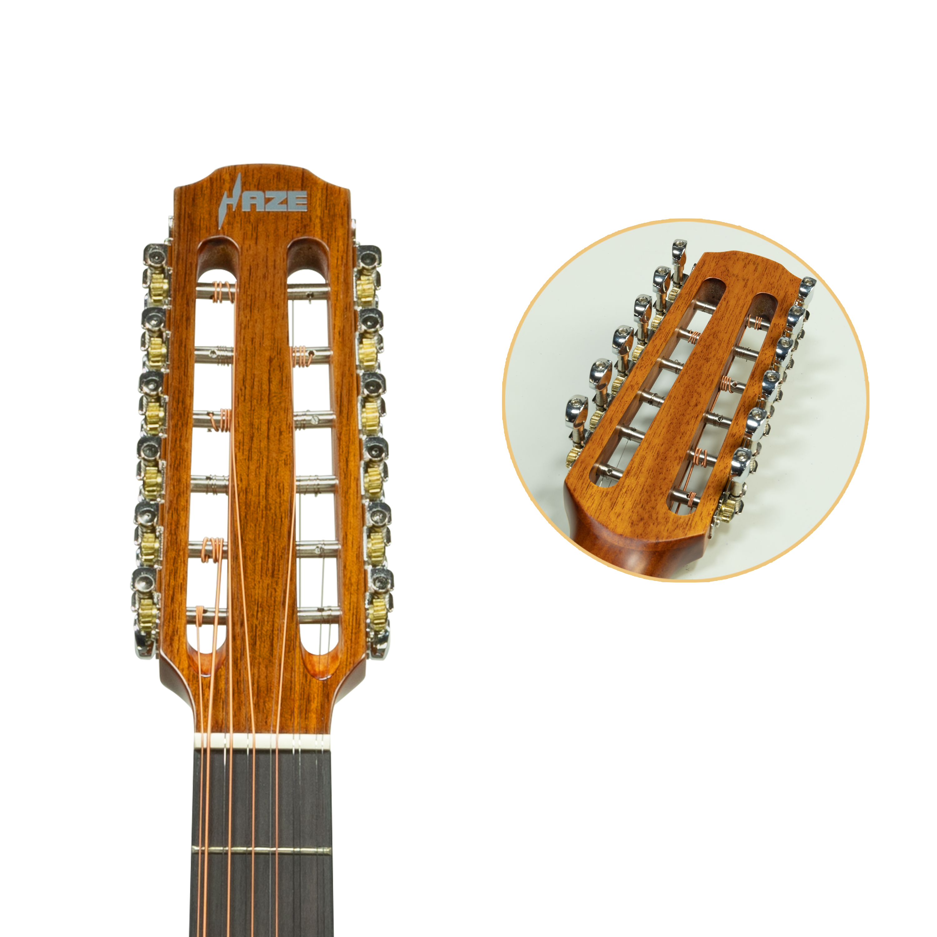 Haze P30411112EQN 12-String 36" Saddle Height Adjustable Acoustic Guitar - Natural
