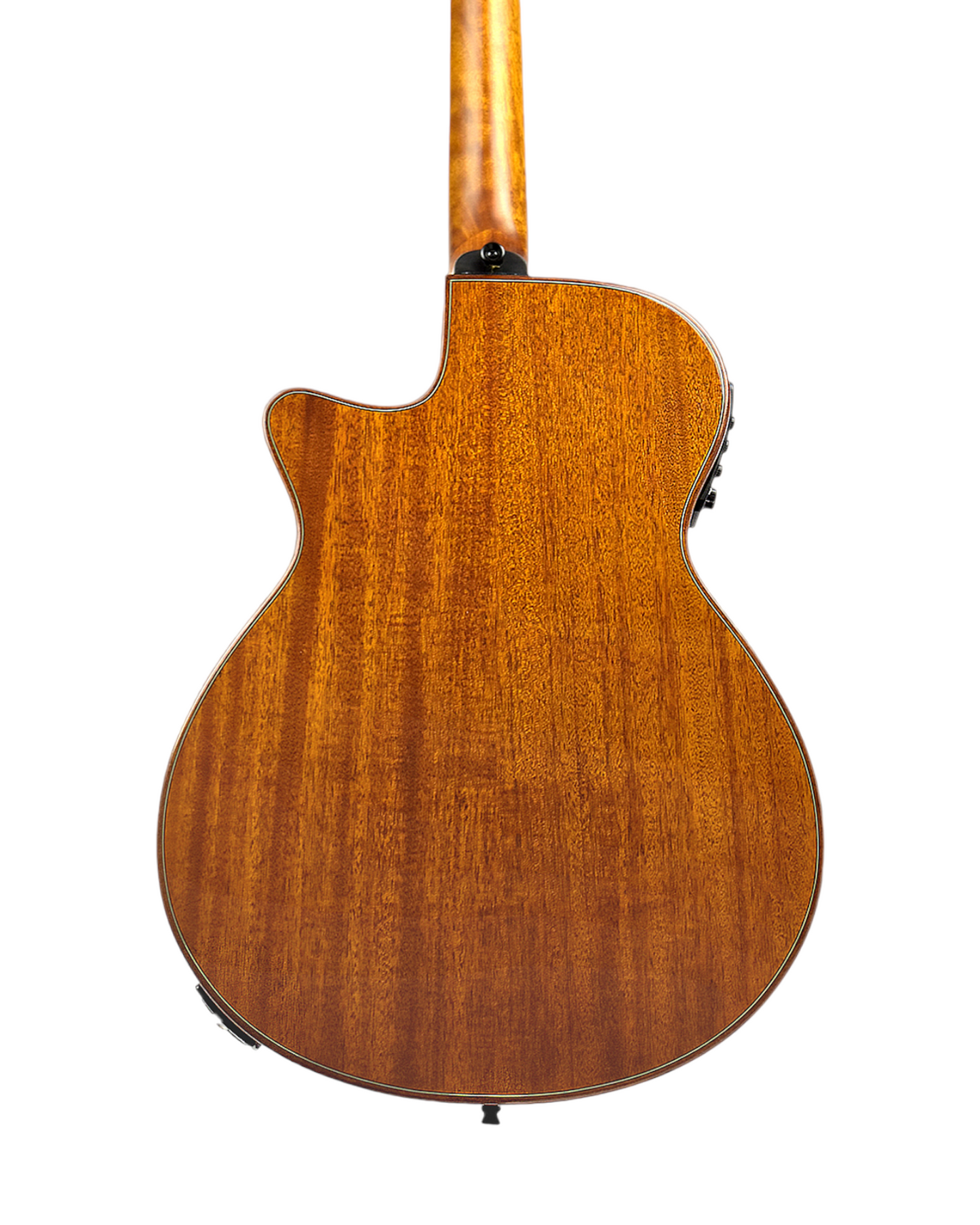 Caraya 40"/41" Solid Mahogany Beveled Armrest Built-In Pickup/Tuner Acoustic Guitar - Natural A2016ARSMT