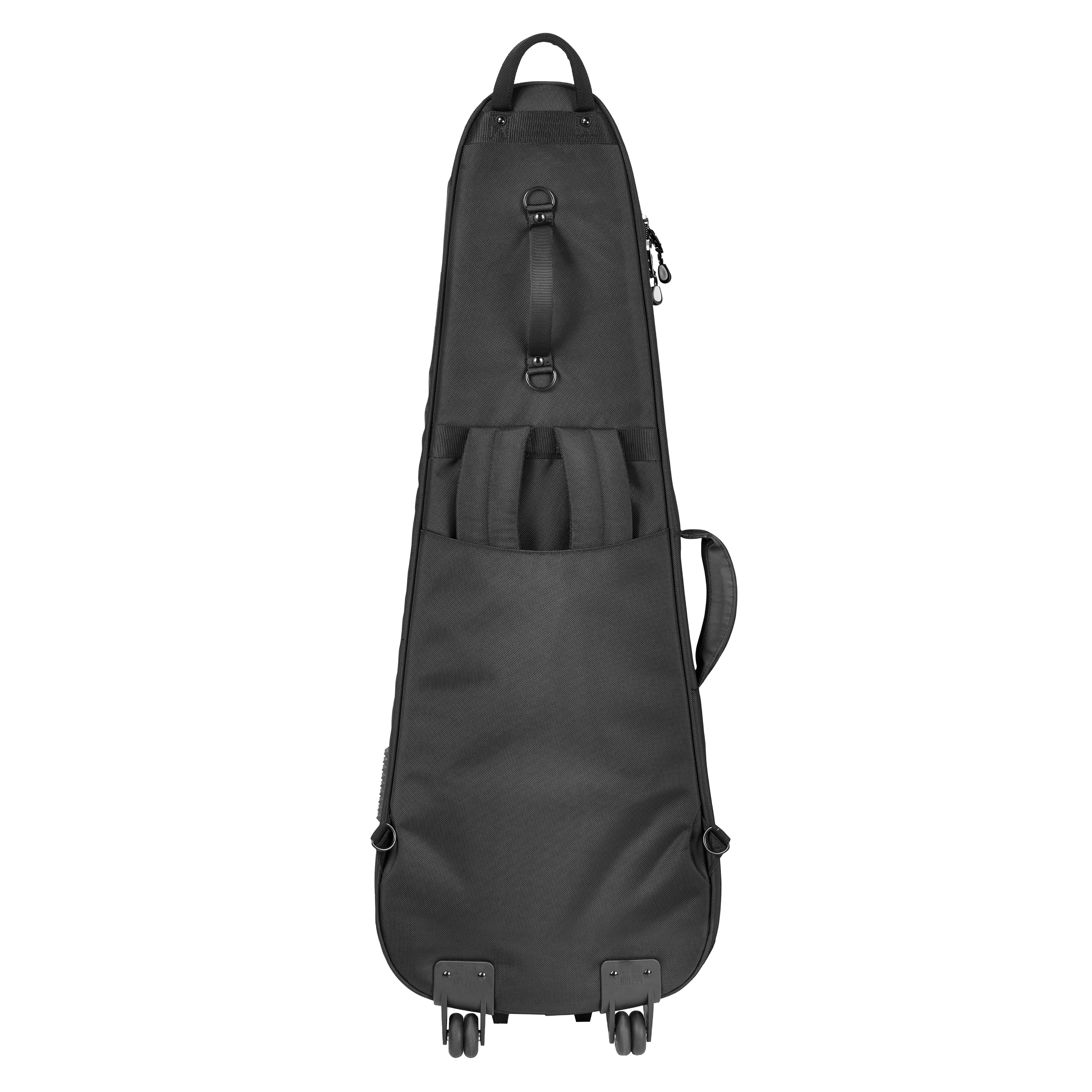 Music Area AA31 30mm Padded Weather-Proof Reinforced ABS Hard Shell Dual Electric Guitar Case w/ Wheels - AA312EGBLK