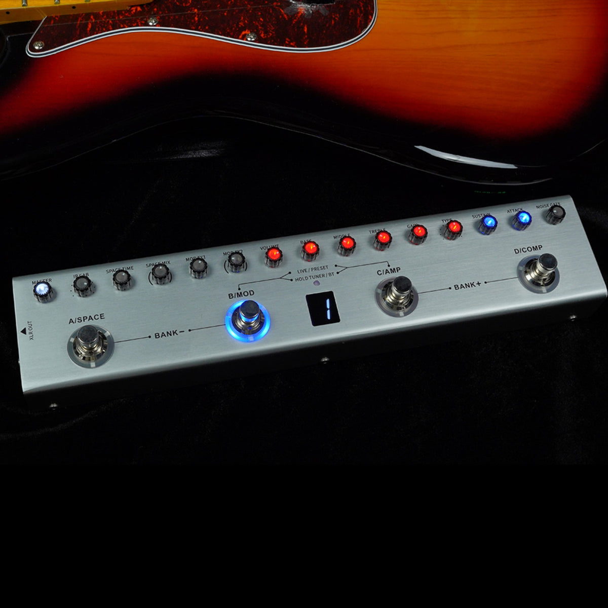 M-VAVE TANKB Rechargable Electric Bass Multi-Effects Processor w/ Built-In Looper & USB Audio Interface