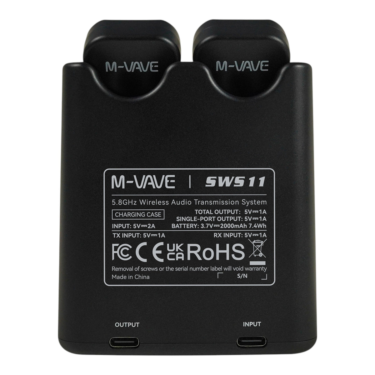 M-VAVE SWS11 Wireless 5.8GHz Low-Latency Audio Transmission System w/ Rechargable Power Case