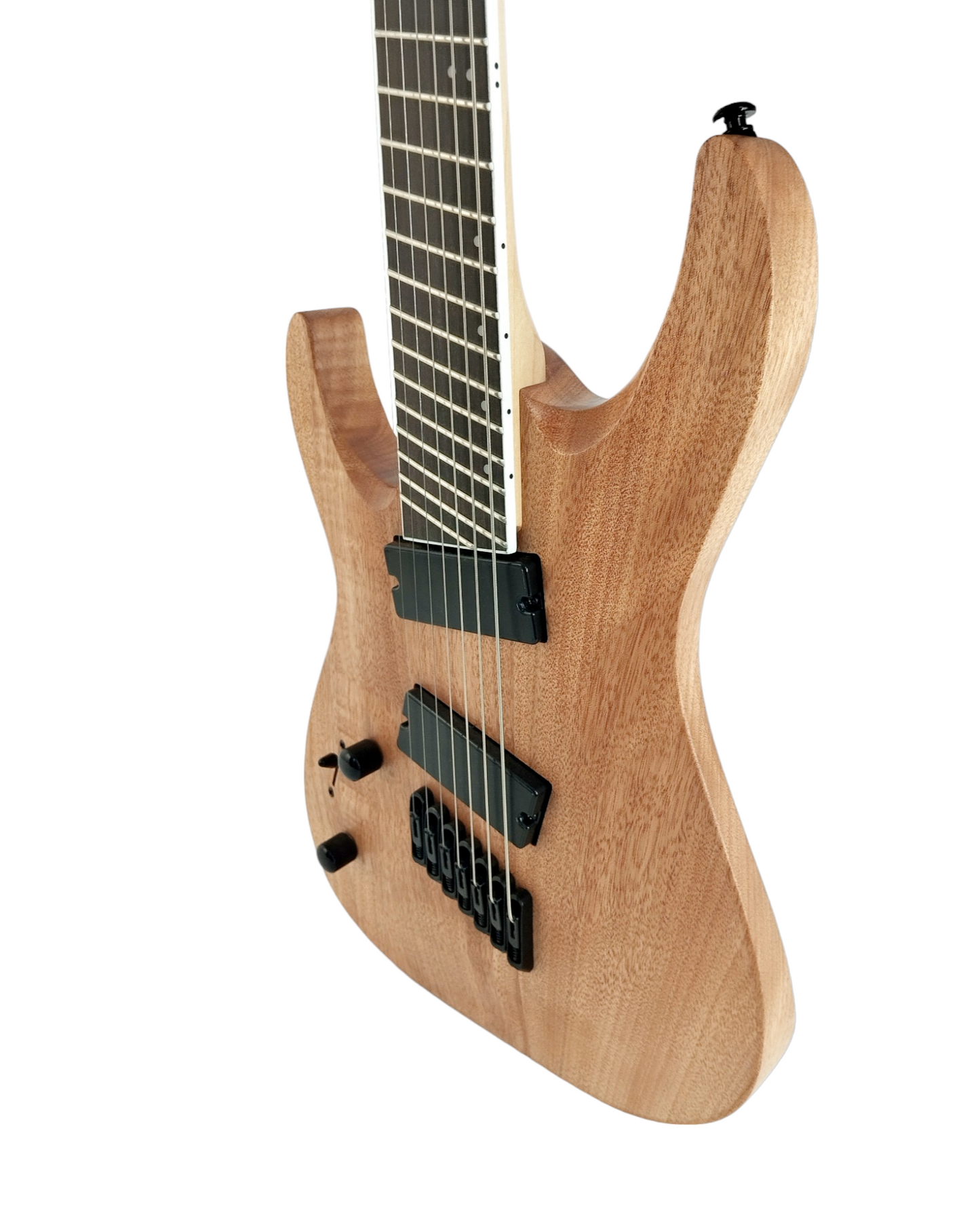 Haze 7-String Fanned Fret Built-in Preamp HAX Left Handed Electric Guitar - Natural 7FFNOILLH