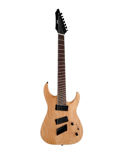 Haze 7-String Fanned Fret Built-in Preamp HAX Electric Guitar - Natural 7FFNOIL