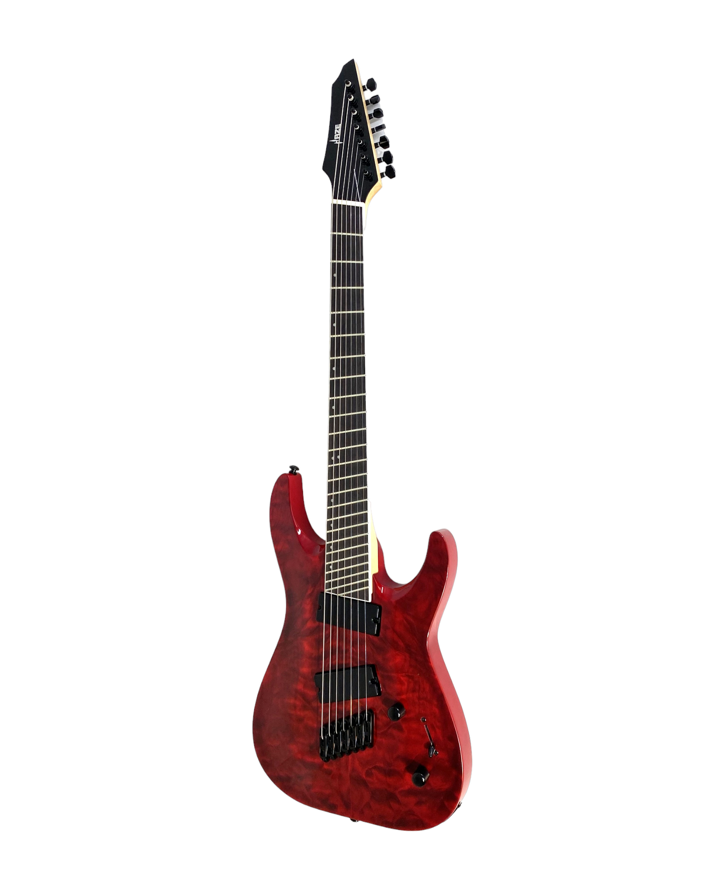 Haze 7-String Fanned Fret Built-in Preamp HAX Electric Guitar - Red 7QFFTRD