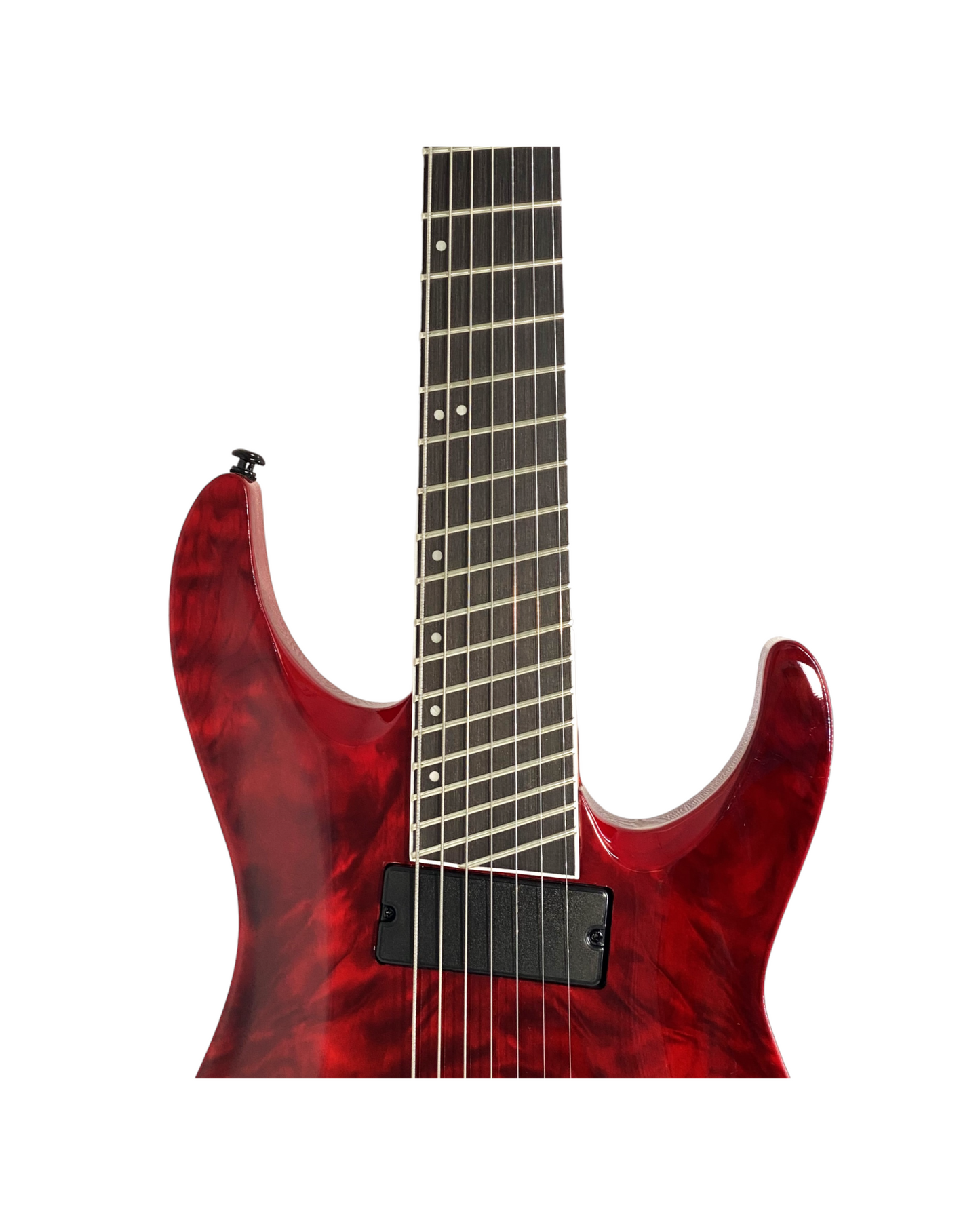 Haze 7-String Fanned Fret Built-in Preamp HAX Electric Guitar - Red 7QFFTRD