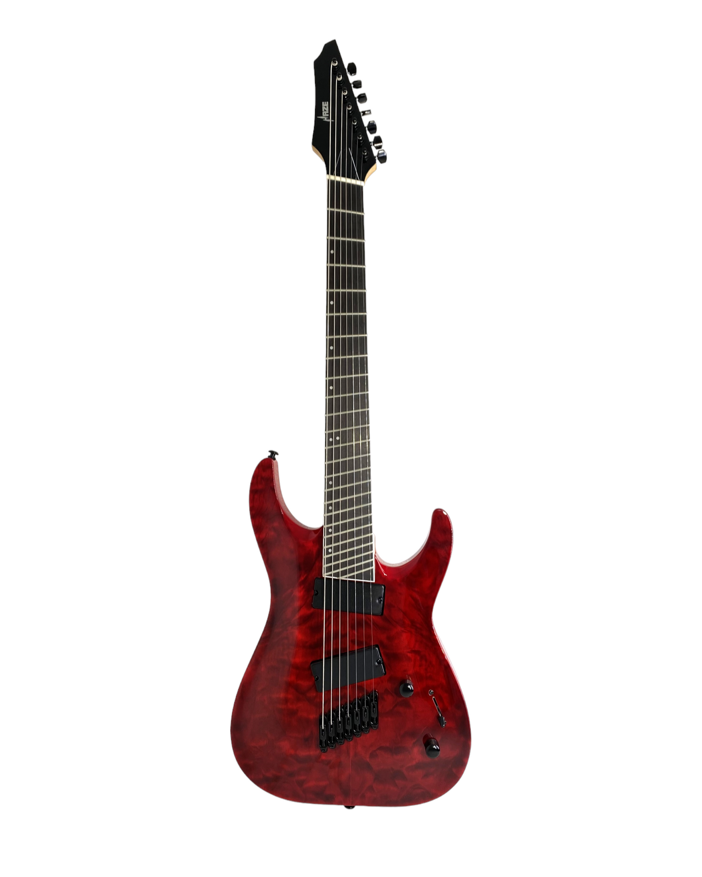 Haze 7-String Fanned Fret Built-in Preamp HAX Electric Guitar - Red 7QFFTRD