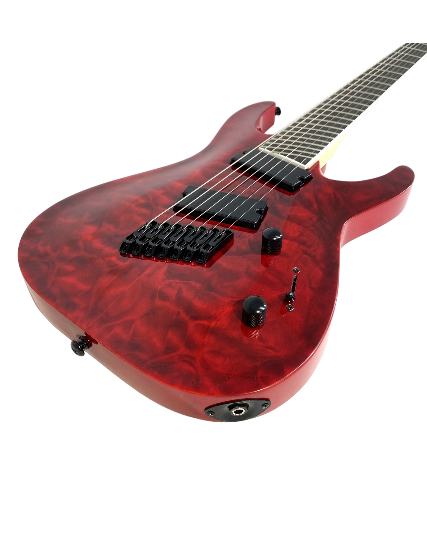 Haze 7-String Fanned Fret Built-in Preamp HAX Electric Guitar - Red 7QFFTRD