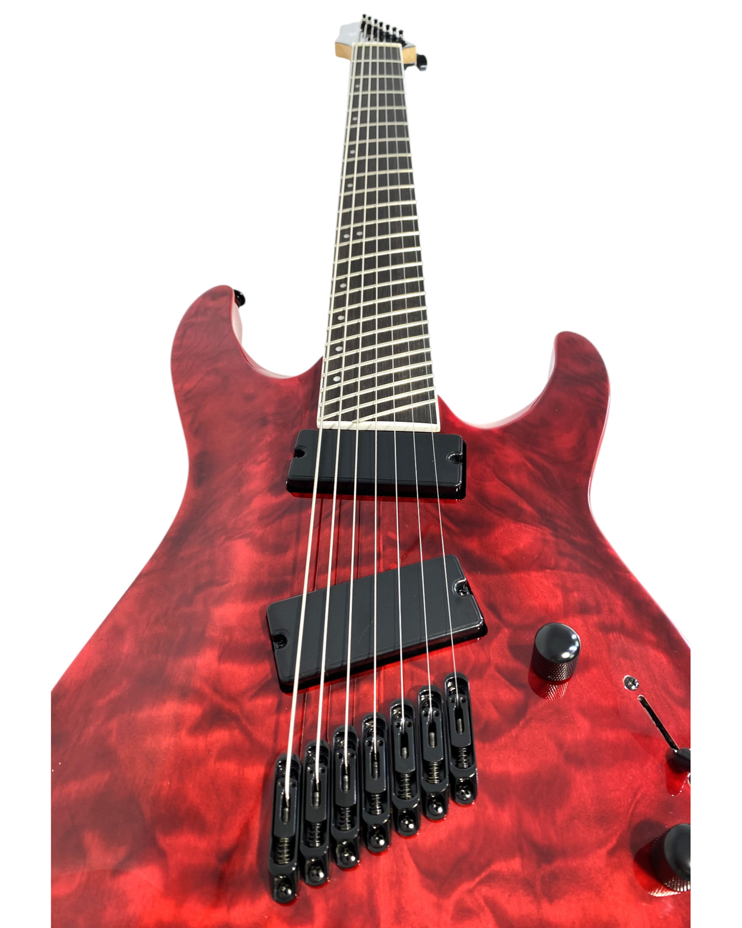 Haze 7-String Fanned Fret Built-in Preamp HAX Electric Guitar - Red 7QFFTRD