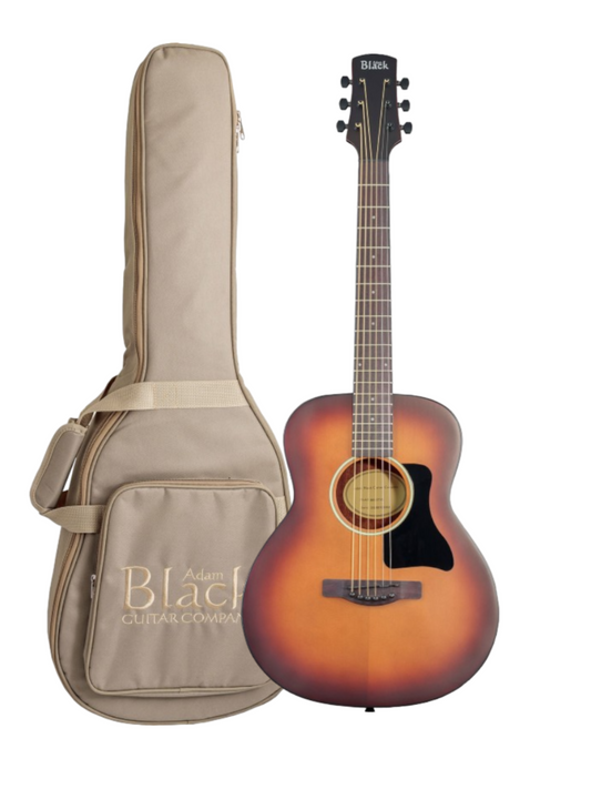 ADAM BLACK O-3T Vintage Sunburst Travel Guitar with Solid Spruce Top and Gig bag- 88O3TVS