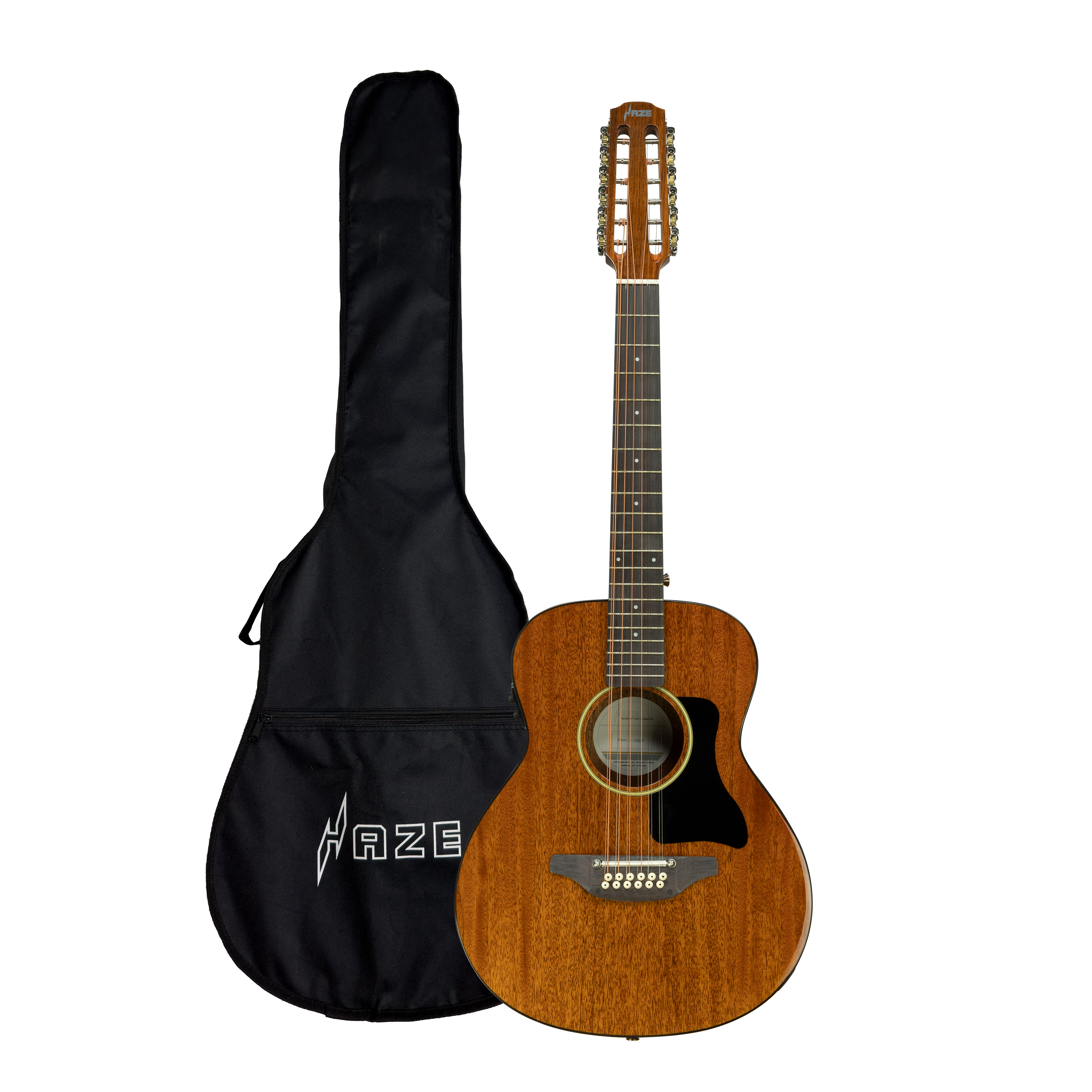 Haze P30411112EQN 12-String 36" Saddle Height Adjustable Acoustic Guitar - Natural