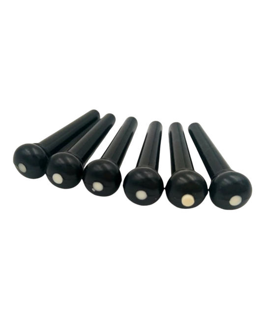 Haze A021BK 6PCS Acoustic Guitar Bridge Pins Plastic String End Peg - Black