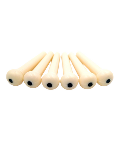 Haze A021IVY 6PCS Acoustic Guitar Bridge Pins Plastic String End Peg - Ivory