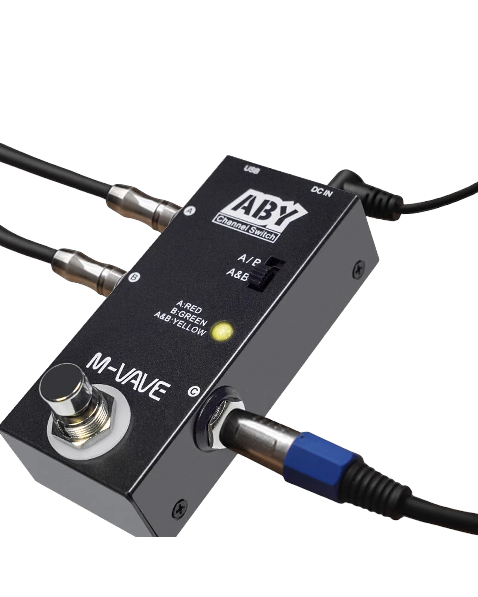 Electric Guitar Effect Pedal ABY Line Channel Pedal with Bonus Patch Cables - ABYP014015M - model ABY
