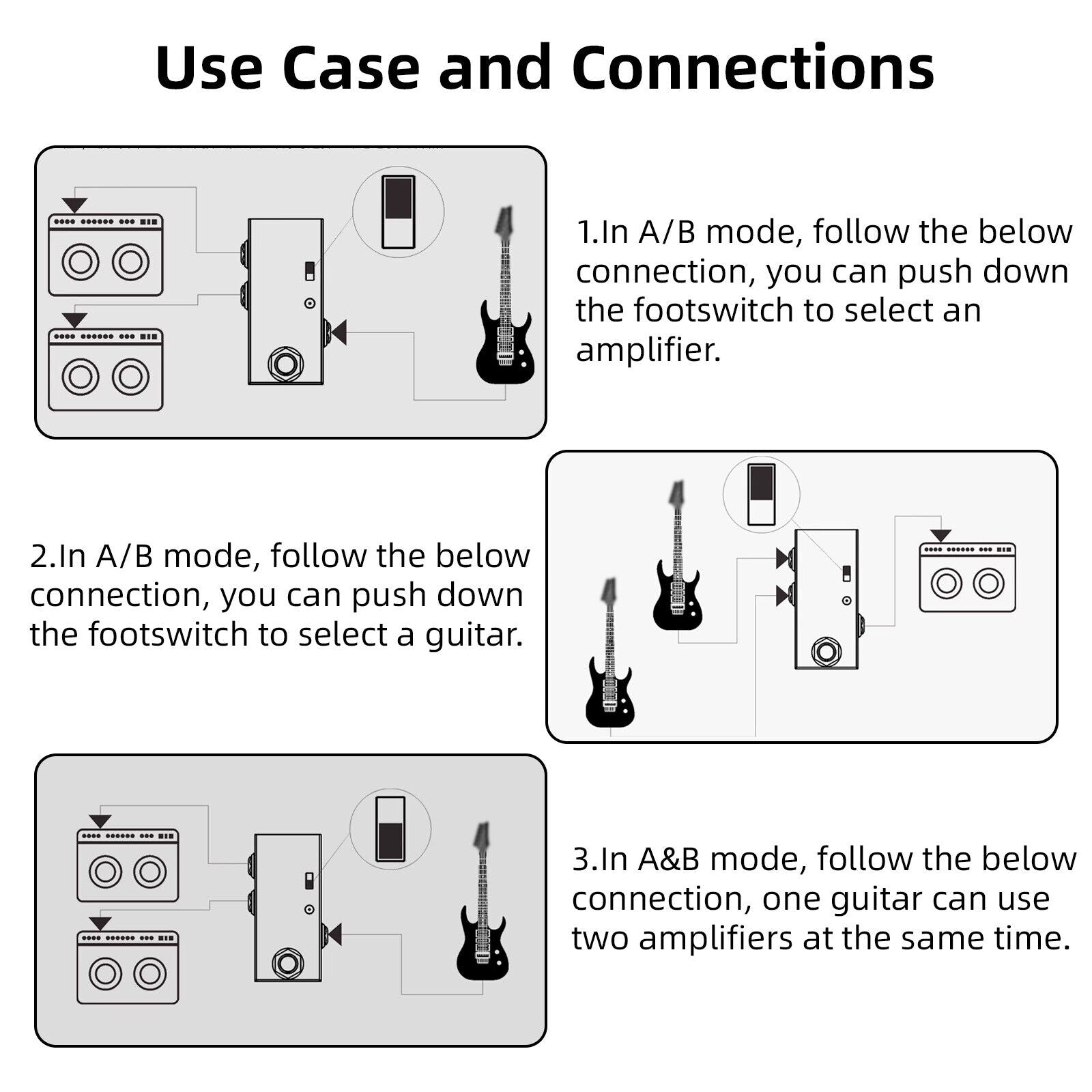 Electric Guitar Effect Pedal ABY Line Channel Pedal with Bonus Patch Cables - ABYP014015M - model ABY
